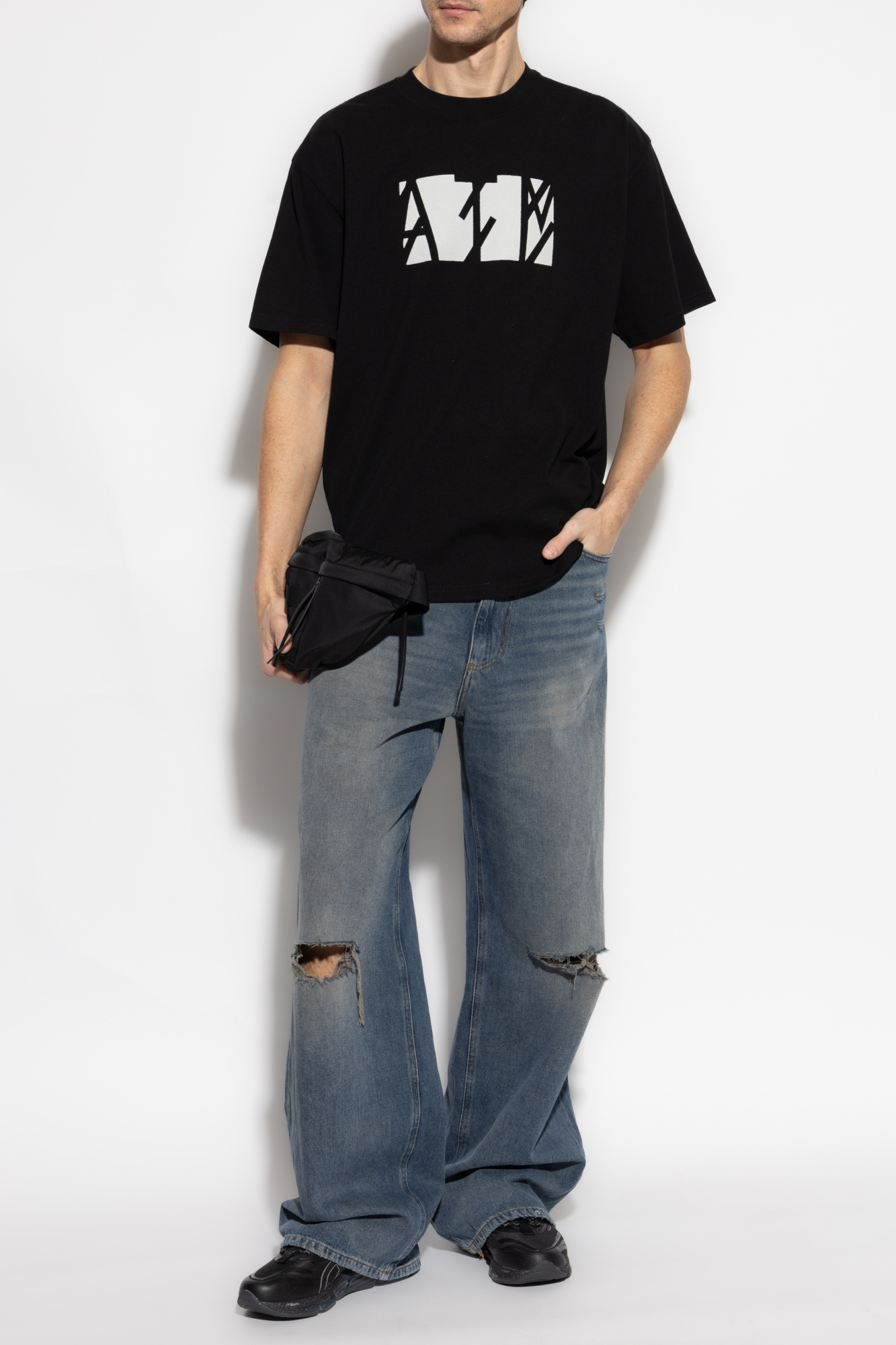 Tシャツ・カットソー 44 LABEL GROUP Men T-shirt Black B0030556FA582 P590 Black Cotton T-shirt 44 Label Group - Vitkac AS